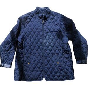 Lands'End Women's 16W-18W XL Black Quilted Winter Coat